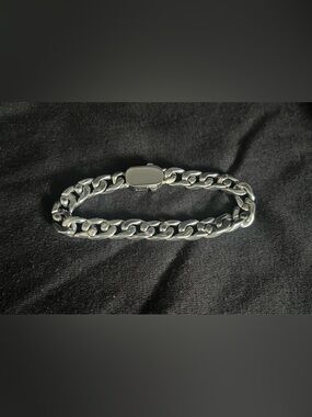 Men's Stainless Steel Curb Chain Bracelet 9”